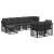 Set de canapele de exterior 6 pcs Negru și Gri închis Poliester GartenMobel Dekor