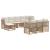 Set de canapele de exterior cu pernă 10 pcs Alb Natural și Crem GartenMobel Dekor
