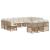 Set de canapele de exterior cu pernă 13 pcs Alb Natural și Crem GartenMobel Dekor