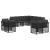 Set de canapele de exterior cu pernă 11 pcs Negru și Gri închis GartenMobel Dekor