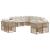 Set de canapele de exterior cu pernă 11 pcs Alb Natural și Crem GartenMobel Dekor