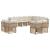 Set de canapele de exterior cu pernă 12 pcs Alb Natural și Crem GartenMobel Dekor