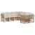 Set de canapele de exterior 8 pcs Alb Natural și Crem Poliester GartenMobel Dekor