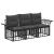 Set de canapele de exterior 3 pcs Negru și Gri închis Poliester GartenMobel Dekor