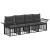 Set de canapele de exterior 4 pcs Negru și Gri închis Poliester GartenMobel Dekor