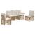 Set de canapele de exterior 5 pcs Alb Natural și Crem Poliester GartenMobel Dekor