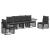 Set de canapele de exterior 6 pcs Negru și Gri închis Poliester GartenMobel Dekor