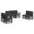 Set de canapele de exterior 7 pcs Negru și Gri închis Poliester GartenMobel Dekor