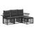 Set de canapele de exterior 4 pcs Negru și Gri închis Poliester GartenMobel Dekor