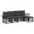 Set de canapele de exterior 5 pcs Negru și Gri închis Poliester GartenMobel Dekor
