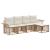 Set de canapele de exterior 5 pcs Alb Natural și Crem Poliester GartenMobel Dekor