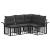 Set de canapele de exterior 4 pcs Negru și Gri închis Poliester GartenMobel Dekor