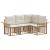 Set de canapele de exterior 4 pcs Alb Natural și Crem Poliester GartenMobel Dekor