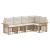 Set de canapele de exterior 5 pcs Alb Natural și Crem Poliester GartenMobel Dekor