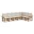 Set de canapele de exterior 7 pcs Alb Natural și Crem Poliester GartenMobel Dekor