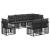 Set de canapele de exterior 8 pcs Negru și Gri închis Poliester GartenMobel Dekor