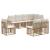 Set de canapele de exterior 8 pcs Alb Natural și Crem Poliester GartenMobel Dekor