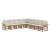 Set de canapele de exterior 9 pcs Alb Natural și Crem Poliester GartenMobel Dekor