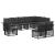 Set de canapele de exterior cu pernă 10 pcs Negru și Gri închis GartenMobel Dekor