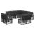 Set de canapele de exterior cu pernă 11 pcs Negru și Gri închis GartenMobel Dekor
