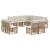 Set de canapele de exterior cu pernă 11 pcs Alb Natural și Crem GartenMobel Dekor