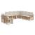 Set de canapele de exterior 9 pcs Alb Natural și Crem Poliester GartenMobel Dekor