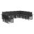 Set de canapele de exterior cu pernă 10 pcs Negru și Gri închis GartenMobel Dekor