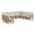 Set de canapele de exterior cu pernă 10 pcs Alb Natural și Crem GartenMobel Dekor