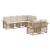 Set de canapele de exterior 7 pcs Alb Natural și Crem Poliester GartenMobel Dekor