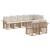 Set de canapele de exterior 8 pcs Alb Natural și Crem Poliester GartenMobel Dekor