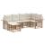 Set de canapele de exterior 6 pcs Alb Natural și Crem Poliester GartenMobel Dekor