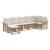 Set de canapele de exterior 7 pcs Alb Natural și Crem Poliester GartenMobel Dekor