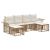 Set de canapele de exterior 6 pcs Alb Natural și Crem Poliester GartenMobel Dekor