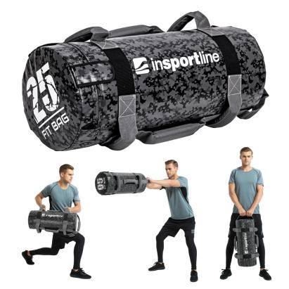 Sac de antrenament inSPORTline Fitbag Camu 25 kg cu 7 manere