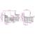 Set de canapele de exterior 6 pcs Alb Natural și Crem Poliester GartenMobel Dekor