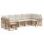 Set de canapele de exterior 7 pcs Alb Natural și Crem Poliester GartenMobel Dekor