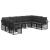 Set de canapele de exterior 9 pcs Negru și Gri închis Poliester GartenMobel Dekor
