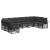 Set de canapele de exterior cu pernă 10 pcs Negru și Gri închis GartenMobel Dekor