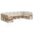 Set de canapele de exterior cu pernă 10 pcs Alb Natural și Crem GartenMobel Dekor