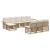 Set de canapele de exterior 9 pcs Alb Natural și Crem Poliester GartenMobel Dekor