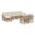 Set de canapele de exterior 9 pcs Alb Natural și Crem Poliester GartenMobel Dekor