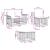 Set de canapele de exterior cu pernă 10 pcs Alb Natural și Crem GartenMobel Dekor