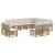 Set de canapele de exterior cu pernă 12 pcs Alb Natural și Crem GartenMobel Dekor