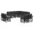 Set de canapele de exterior cu pernă 11 pcs Negru și Gri închis GartenMobel Dekor