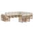 Set de canapele de exterior cu pernă 13 pcs Alb Natural și Crem GartenMobel Dekor