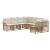 Set de canapele de exterior 8 pcs Alb Natural și Crem Poliester GartenMobel Dekor