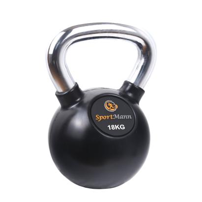 Kettlebell cauciucat 18 kg Sportmann cu mâner cromat ergonomic