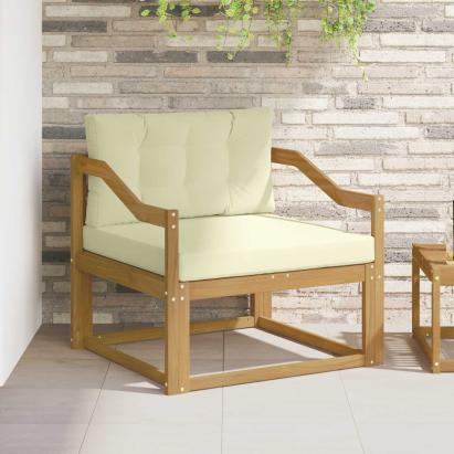 Canapea Medie pentru Exterior Poliester Alb GartenMobel Dekor