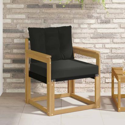 Canapea de exterior Lemn solid de Acacia și Textilene Alb GartenMobel Dekor