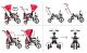 Tricicleta copii 10 in 1 Sportmann Egaleco, tip carucior, rosu